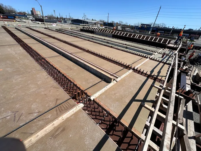 Nelson studs installed across the construction deck